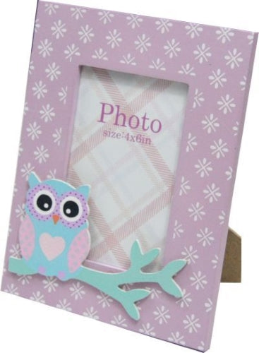 Kids Photo Frame with Owl on the Branch, 6" x 4" (2 colours available)