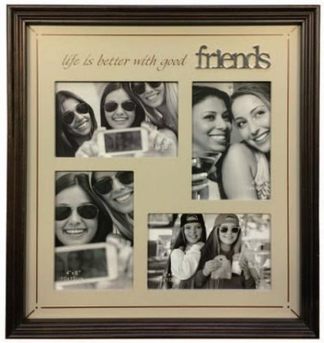 Personalized MDF Multi Photo Frame Friends, 2x6" x 4", 2x6" x 4"