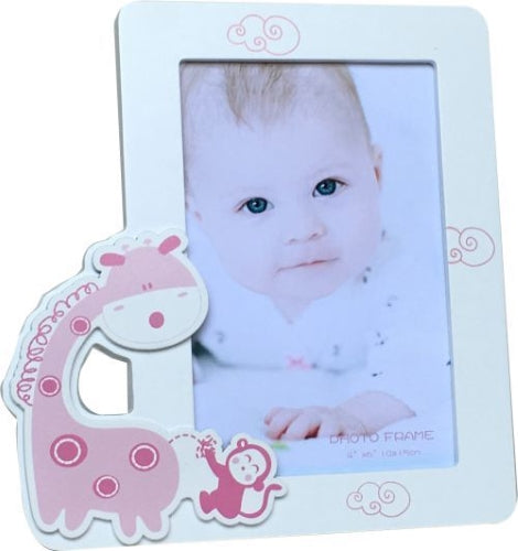 Photo Frame with Pink Giraffe Baby - 6" x 4"