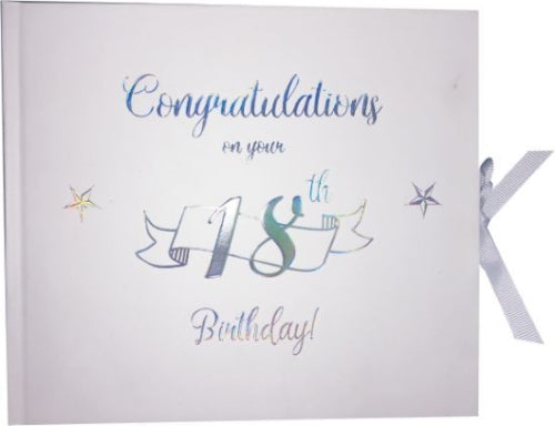 18th Birthday Guest Book - 64 Pages, PVC Cover Gift Box