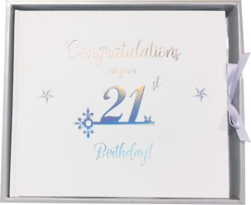 21st Birthday Guest Book - 64 Pages, PVC Cover Gift Box