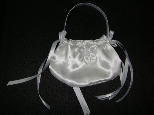 Flower Girl's Little Handbag, White Satin