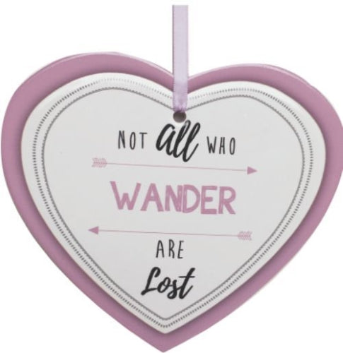 Wander Heart Shape Ceramic Hanging Keepsake 16X14.5CM