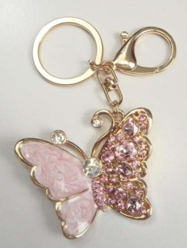 Enamel and Diamante Butterfly Keyring (2 Colours available)