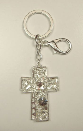 Hollow out Beautiful Double Cross Keyring 3.7x5.7cm