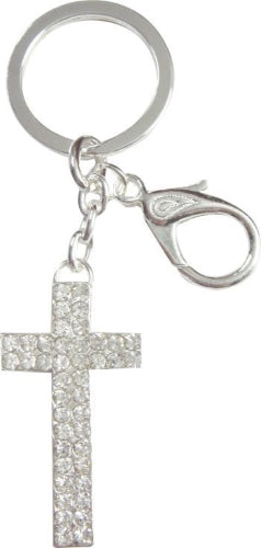 Diamante Cross Keyring with Surface Prong Setting 2.6x4.8cm