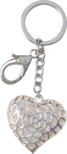 Heart Shape Keyring with Loose Diamante Inside