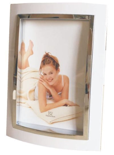 Metal Curved Photo Frame White