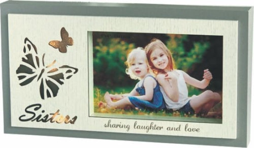 LED Light Photo Frame Sisters - 6" x 4" (Batteries are not included)