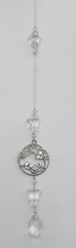 Suncatcher with Decorated Flower and Butterfly Beads, No Box or Gift Box (2 Colours available)