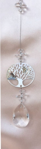 Suncatcher with Hollowed Lifetree and Clear Rain Drop Stone (Variants: no Box/Gift Box)