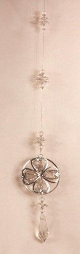 Metal Round Suncatcher with Four Petal Flower Design (Variants: No Box or Gift Box)