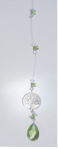 Tree of Life Suncatcher with Rain Drop Glass Stone (5 Colours available)