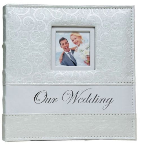 Wedding Album with Ivory PU Cover, 22.5x22.5cm, 200pcs book bound, Gift Box