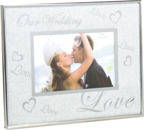 Photo Frame with Hearts Our Wedding - 6" x 4"