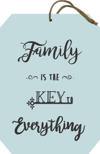 Family Is The Key Hanging Plaque 9.7x14cm