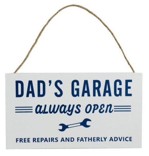 Inspiring Quotes Hanging Plaque for Dad's Garage, 21.5x12x0.6cm
