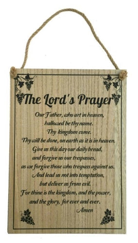 MDF The Lord's Prayer Hanging Plaque, 25x35x0.6cm