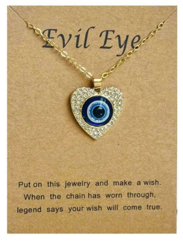 Heart Shape Evil Eye Fashion Necklace (2 Colours available)
