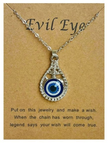 Teardrop Shape Evil Eye Fashion Necklace (2 Colours available)
