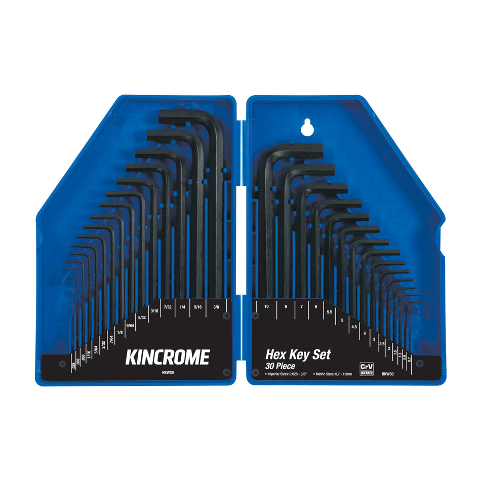 Kincrome Hex Key Wrench Set 30 Piece Imperial & Metric