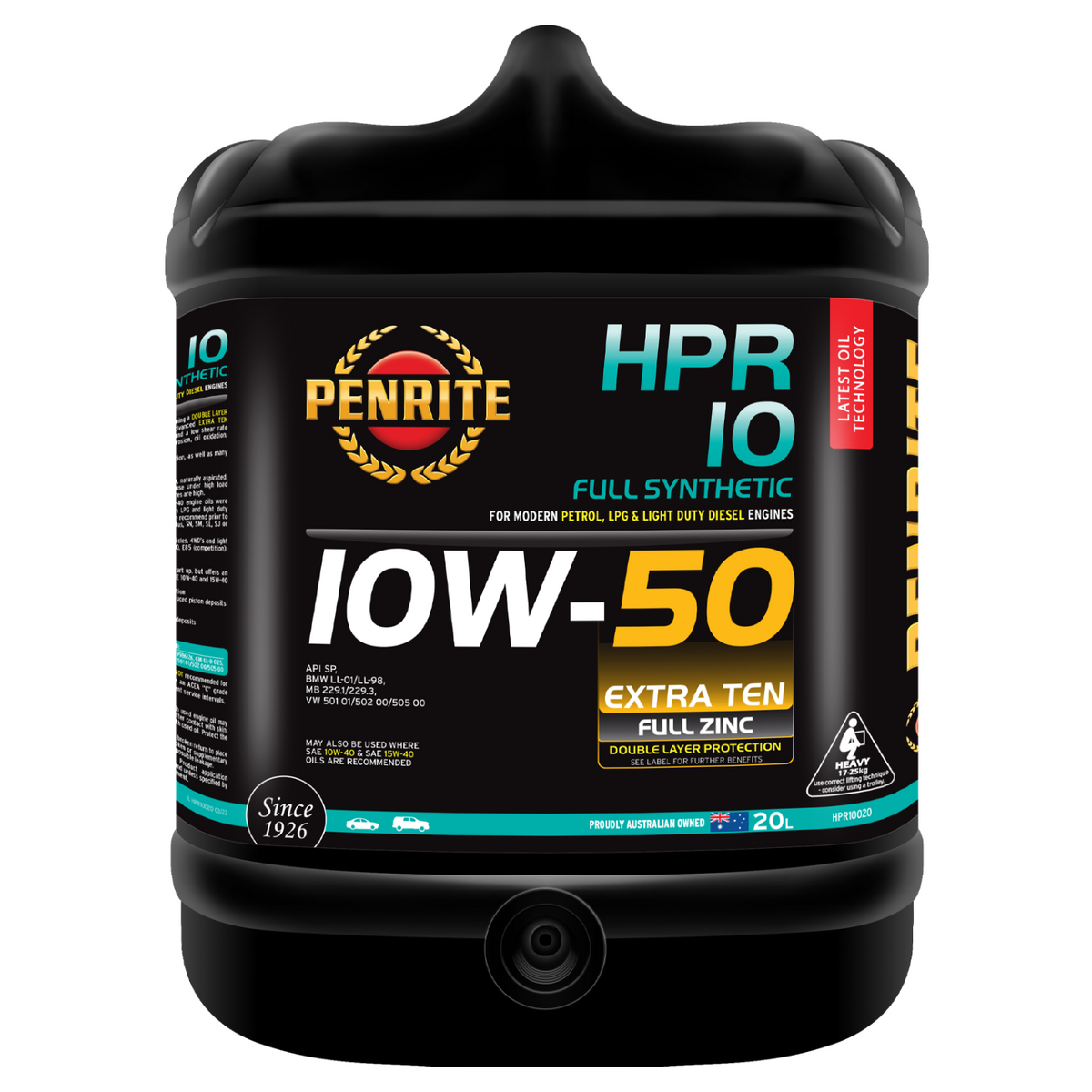 Penrite Table Penrite Hpr 10 10W-50 (Full Synthetic) (6 Sizes Available) - Oz General ...