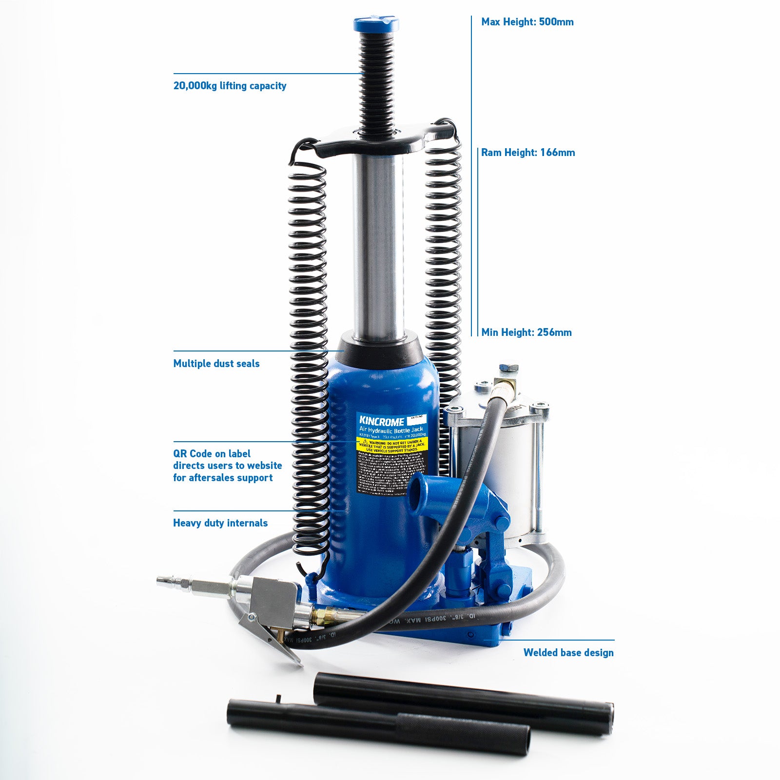 Kincrome Air Hydraulic Bottle Jack 20000Kg - details