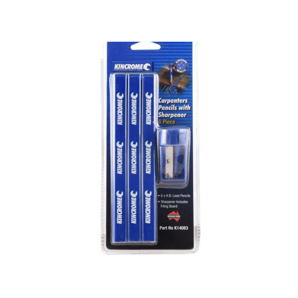 Kincrome Carpenters Pencils Pack Of 7 Includes Sharpener K14083