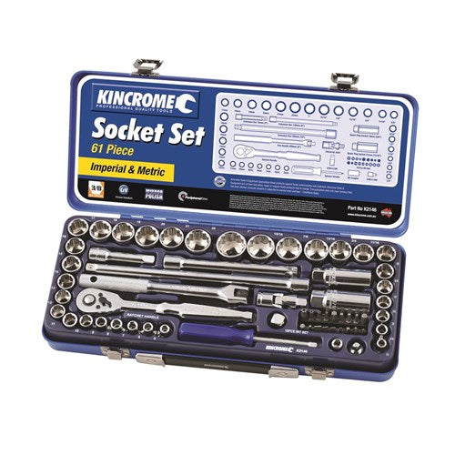 DISCONTINUED Kincrome Socket Set 61 Piece 3/8" Drive (Mirror Polish) - Metric & Imperial (Last one left!)