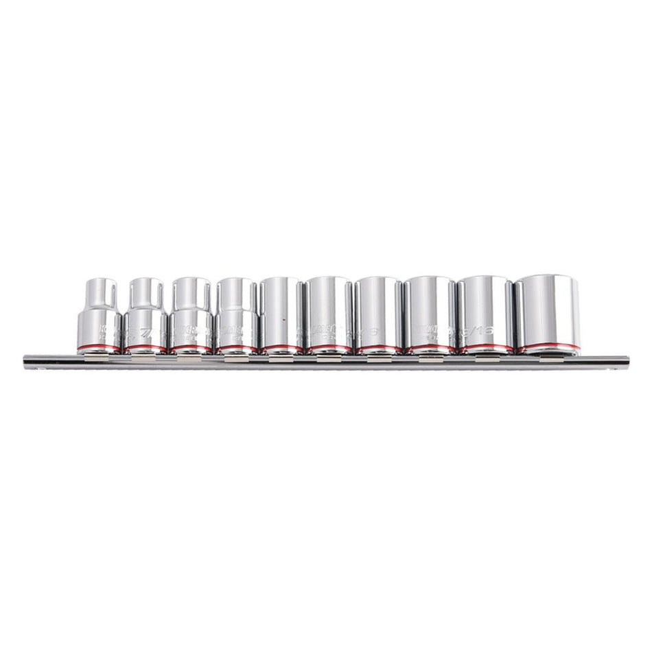 Kincrome Socket Rail 10 Piece (Mirror Polish) - Imperial K2175