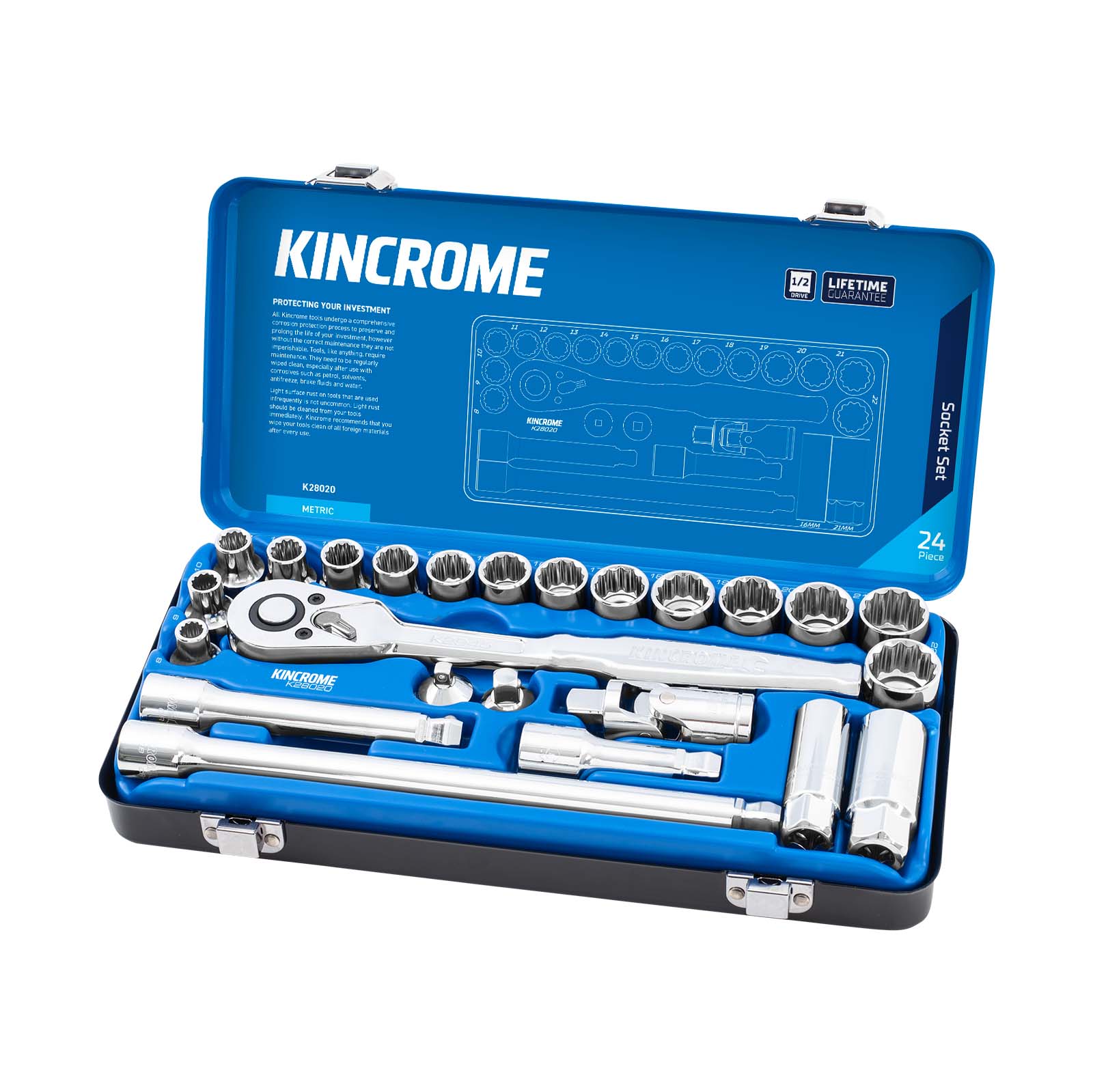 Kincrome Socket Set 24 Piece 1/2" Drive - Metric