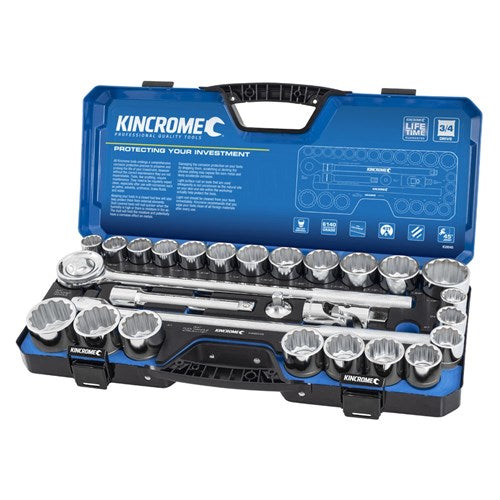 Kincrome Socket Set 28 Piece 3/4 Drive Metric & Imperial