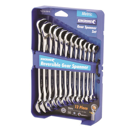 Kincrome Reversible Gear Spanner Set 12 Piece - Metric