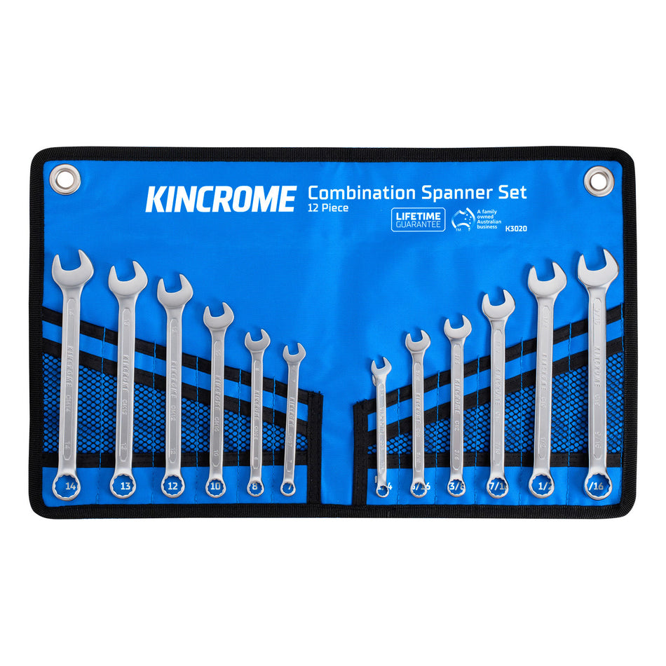 Kincrome Combination Spanner Set 12 Piece - Metric/Imperial