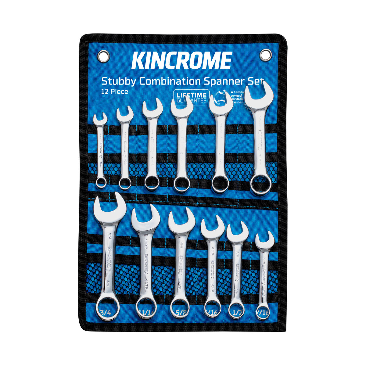 Kincrome Stubby Combination Spanner Set 12 Piece