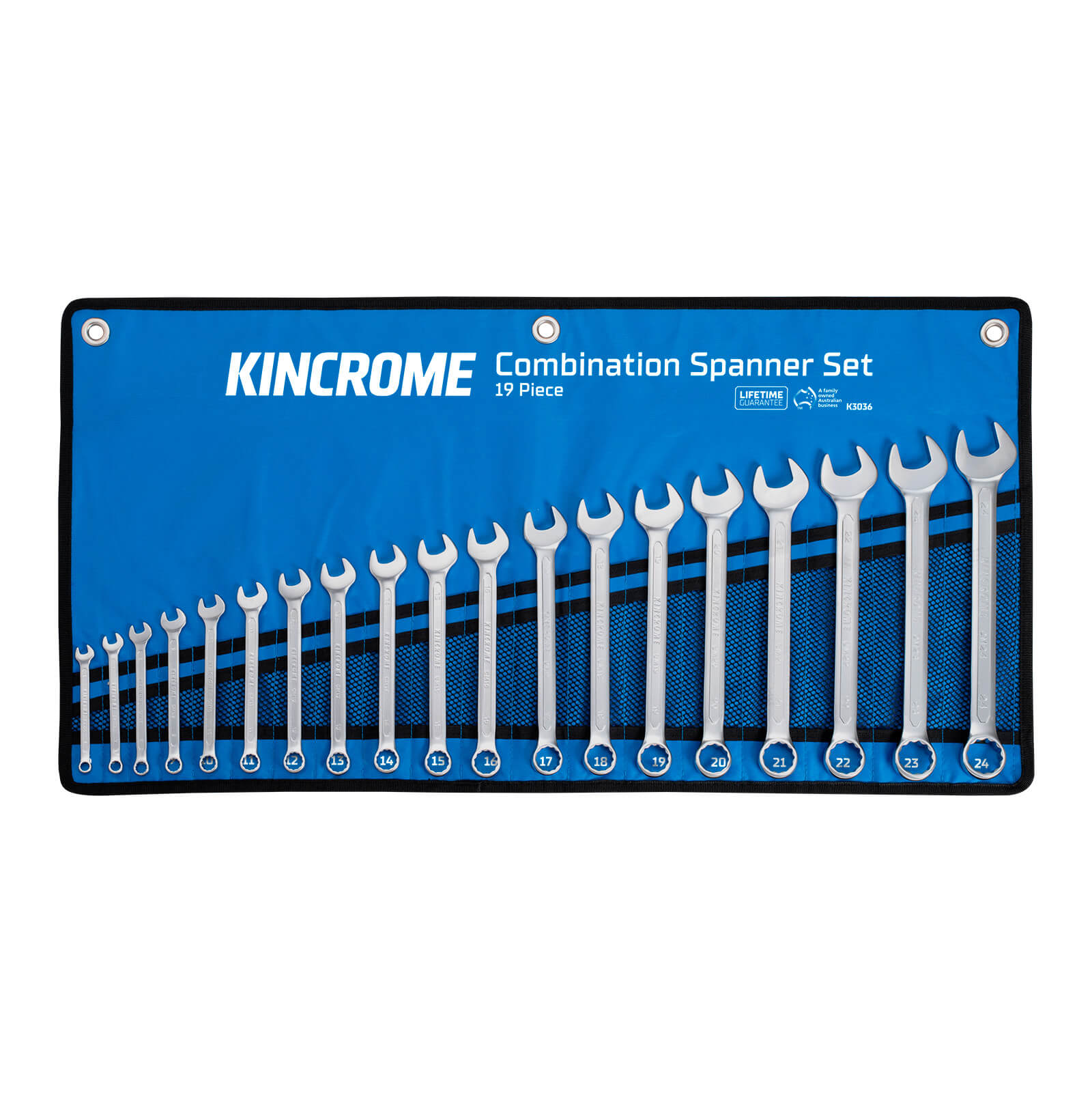 Kincrome Combination Spanner Set 19 Piece - Metric