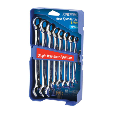 Kincrome Single Way Gear Spanner Set 8 Piece - Metric - pack