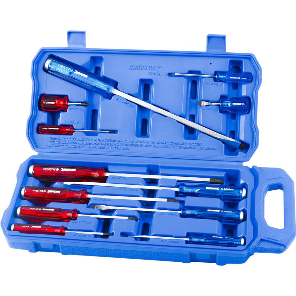 Kincrome Thru-Tang Screwdriver Set 12 Piece