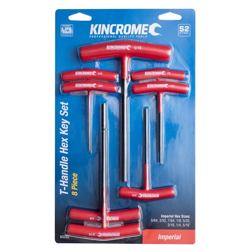 Kincrome T-Handle Hex Key Set 8 Piece Imperial