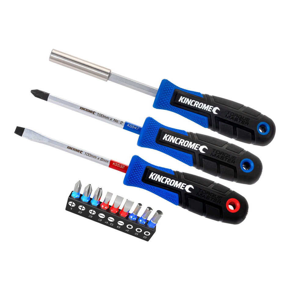 Kincrome TorqueMaster® Screwdriver & Bit Set - 12 Piece