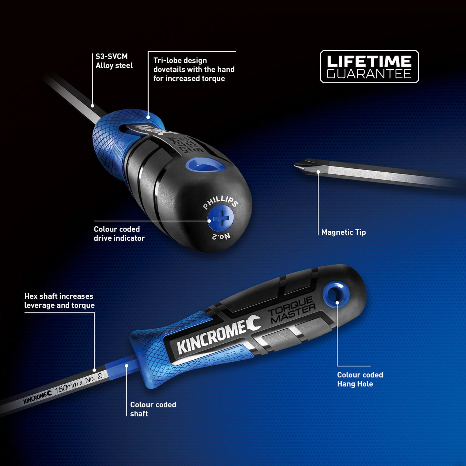 Kincrome TorqueMaster® Screwdriver & Bit Set - 12 Piece - details