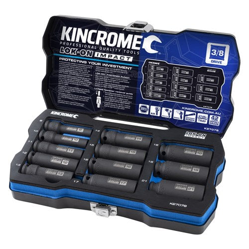 LOK-ON™ DEEP IMPACT SOCKET SET 12 PIECE 38 DRIVE - METRIC 1