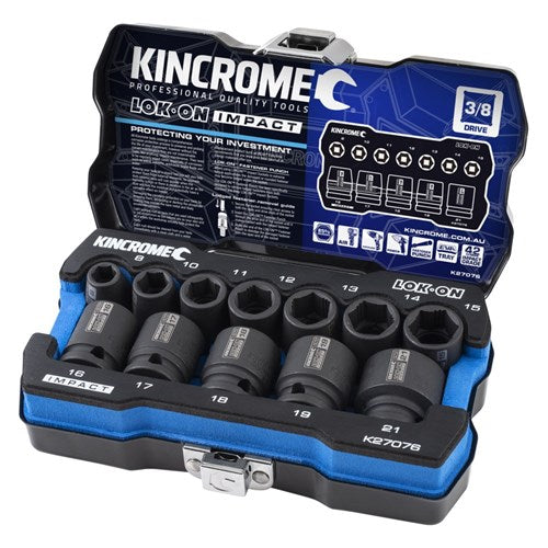 LOK-ON™ IMPACT SOCKET SET 12 PIECE 38 DRIVE - METRIC 1