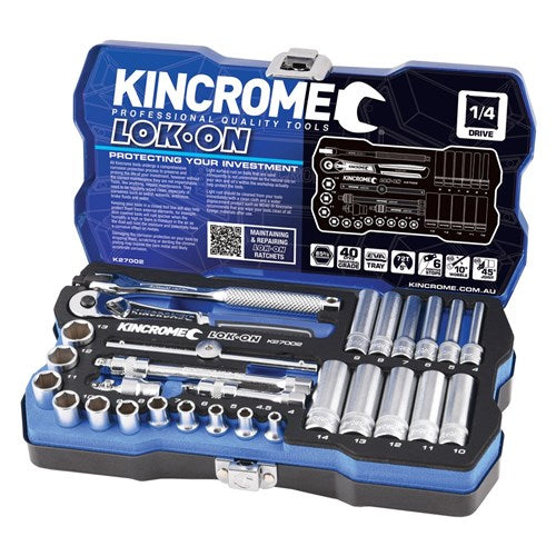 LOK-ON™ SOCKET SET 28 PIECE 14 DRIVE - METRIC 1