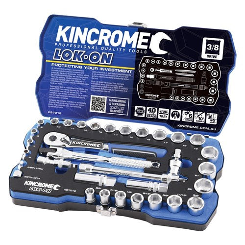 LOK-ON™ SOCKET SET 33 PIECE 38 DRIVE - METRIC & IMPERIAL 1