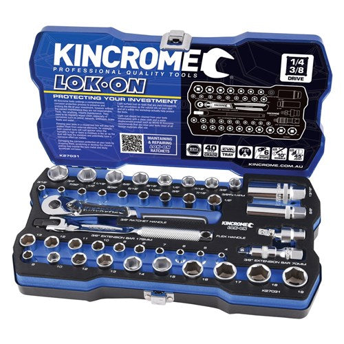 LOK-ON™ SOCKET SET 44 PIECE 14 & 38 DRIVE - METRIC & IMPERIAL 1