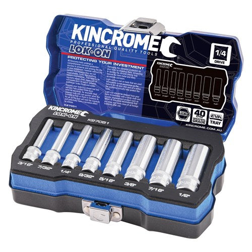 LOK-ON™ SOCKET SET 8 PIECE 14 DRIVE - IMPERIAL 1