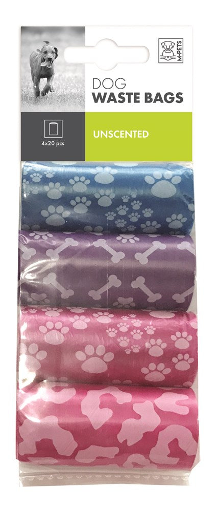Dog Waste Bags Mixed Colors - 4x20 pcs