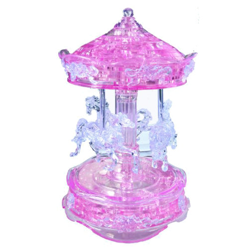 3D Pink Carousel Crystal Puzzle