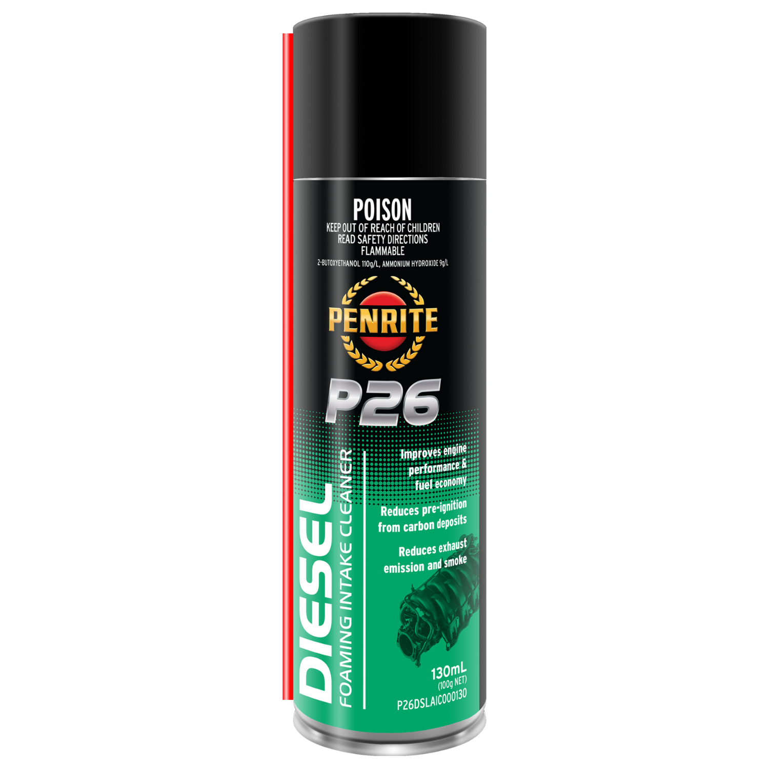 Penrite P26 Diesel Foaming Intake Cleaner 130ml P26DSLAIC000130